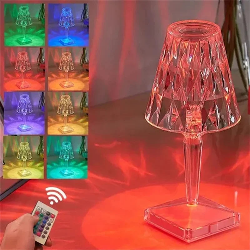 Luminária de Mesa Led 3 em 1 Cristal Sem Fio USB | GlowCrystal